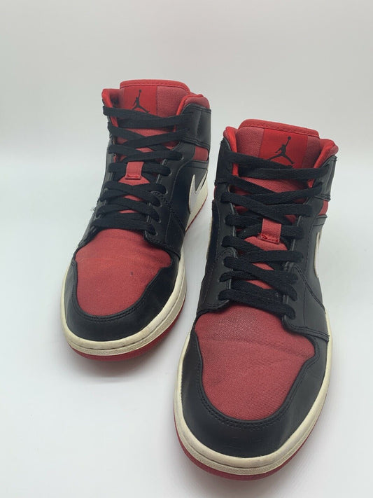 Men's NIKE Air Jordan 1 MID BLACK Gym Red Mens Size 11 554024-020