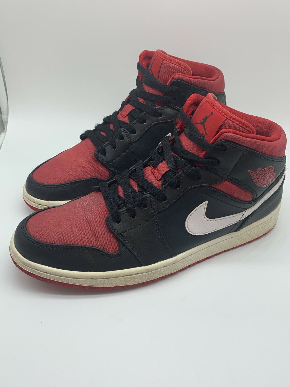 Men's NIKE Air Jordan 1 MID BLACK Gym Red Mens Size 11 554024-020